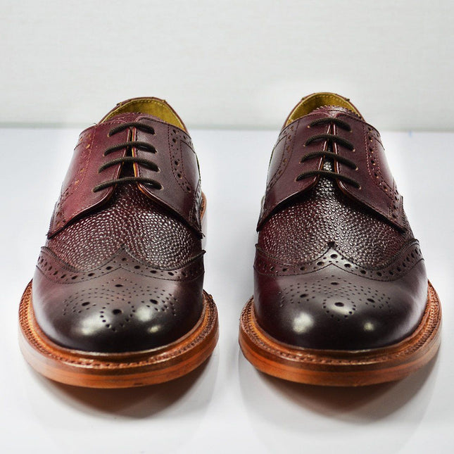 BRADFORD Burgundy Full BrogueLeather Oxford Shoes Paul Malone Shoes - Paul Malone.com