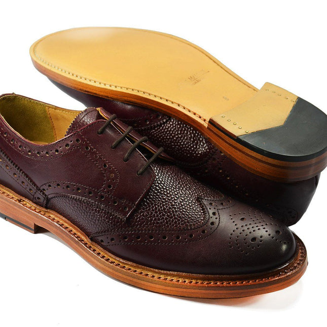 BRADFORD Burgundy Full BrogueLeather Oxford Shoes Paul Malone Shoes - Paul Malone.com