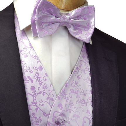 Lavender Vines Tuxedo Vest Set Paul Malone Vest - Paul Malone.com