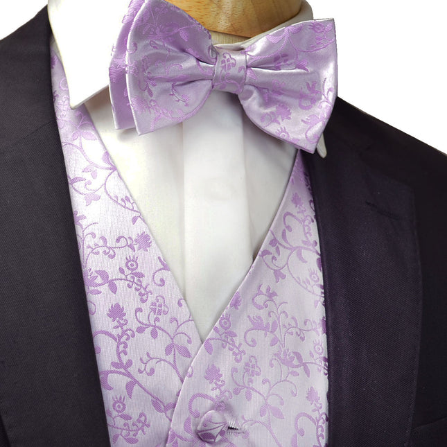 Lavender Vines Tuxedo Vest Set Paul Malone Vest - Paul Malone.com