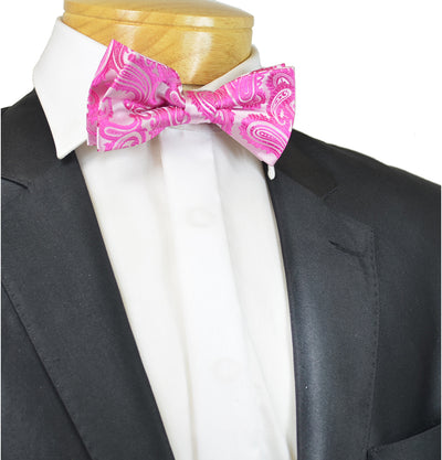 Hot Pink Paisley Bow Tie Paul Malone Bow Ties - Paul Malone.com