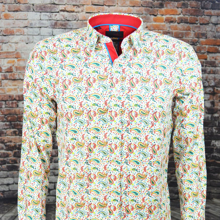 Colorful Slim Fit Paisley Cotton Dress Shirt Eight X Shirts - Paul Malone.com