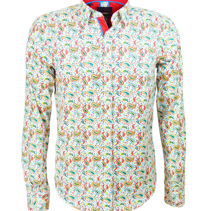 Colorful Slim Fit Paisley Cotton Dress Shirt Eight X Shirts - Paul Malone.com