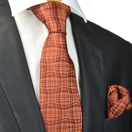 Bronze Silk Tie and Pocket Square Paul Malone Ties - Paul Malone.com