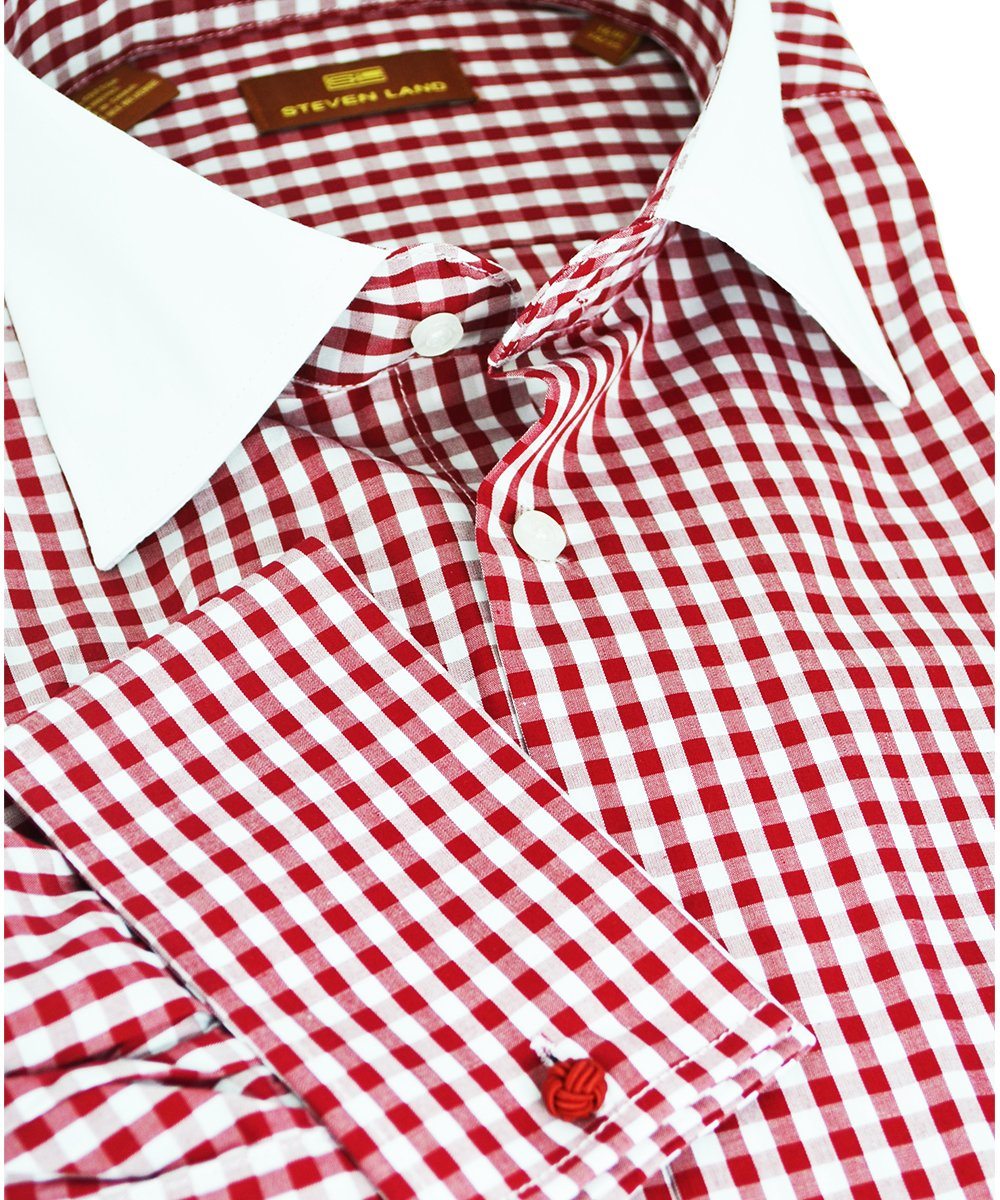 Glanshirt Red/White Gingham Dress Shirt. Size 42/16.5. Excellent condition. newest