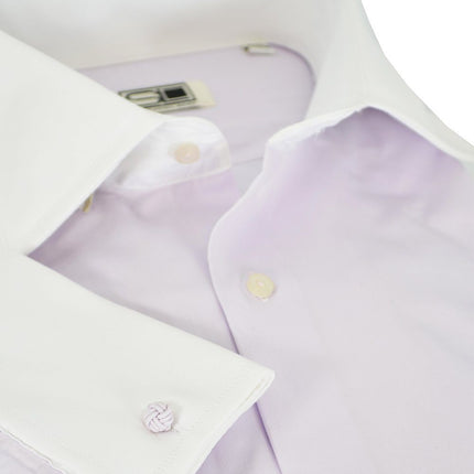 Lilac and White French Cuff Dress Shirt Steven Land Shirts - Paul Malone.com