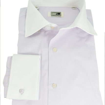 Lilac and White French Cuff Dress Shirt Steven Land Shirts - Paul Malone.com