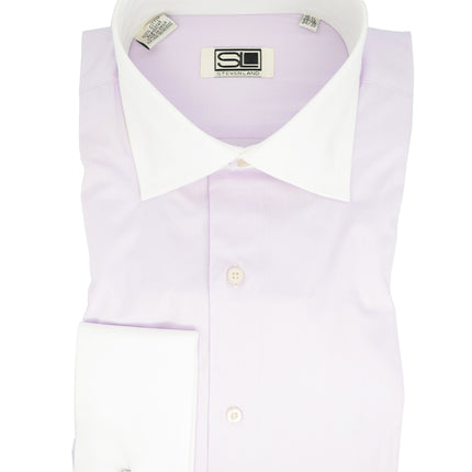 Lilac and White French Cuff Dress Shirt Steven Land Shirts - Paul Malone.com