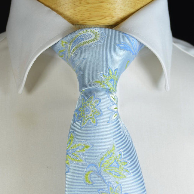 Sky Blue and Green Necktie Set Paul Malone Ties - Paul Malone.com