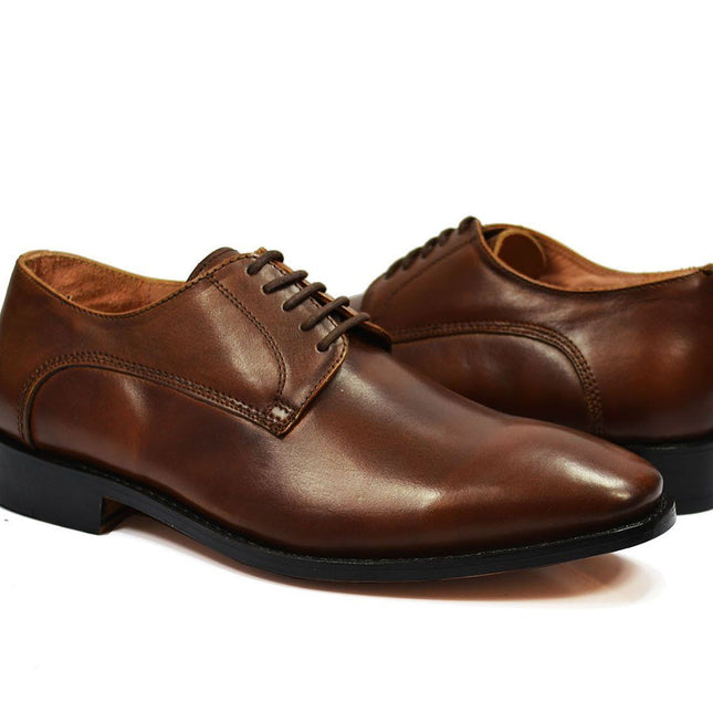 DALLAS Classic Plain Derby in Bombay Brown by Paul Malone Paul Malone Shoes - Paul Malone.com