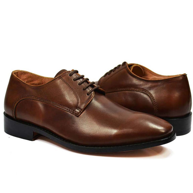DALLAS Classic Plain Derby in Bombay Brown by Paul Malone Paul Malone Shoes - Paul Malone.com