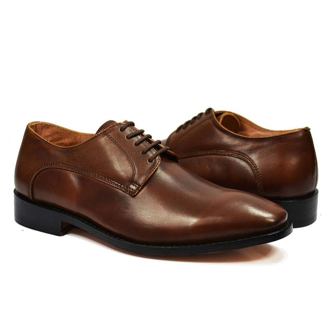 DALLAS Classic Plain Derby in Bombay Brown by Paul Malone Paul Malone Shoes - Paul Malone.com