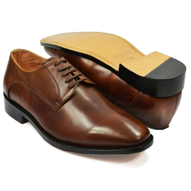 DALLAS Classic Plain Derby in Bombay Brown by Paul Malone Paul Malone Shoes - Paul Malone.com