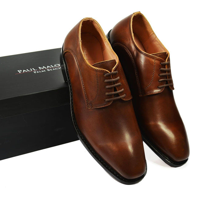 DALLAS Classic Plain Derby in Bombay Brown by Paul Malone Paul Malone Shoes - Paul Malone.com