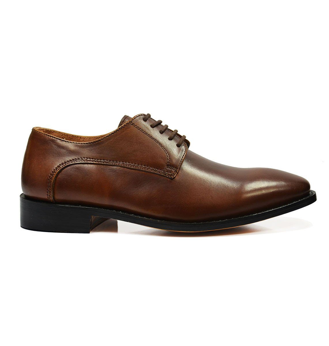 DALLAS Classic Plain Derby in Bombay Brown by Paul Malone | Paul Malone