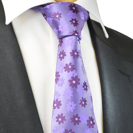 Imperial Palace Purple Floral Men's Necktie Paul Malone Ties - Paul Malone.com