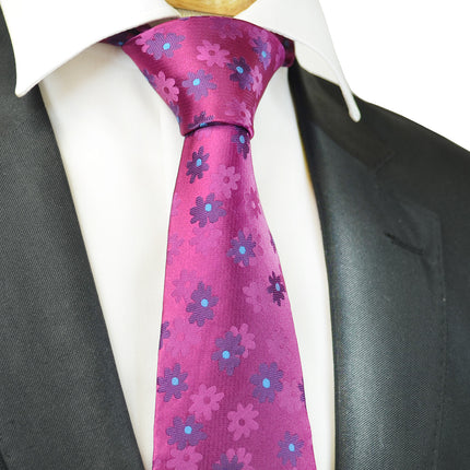 Wild Aster Purple Floral Men's Necktie Paul Malone Ties - Paul Malone.com
