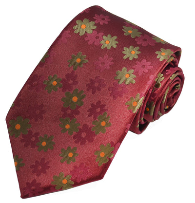 Rosewood Red Floral Men's Necktie Paul Malone Ties - Paul Malone.com