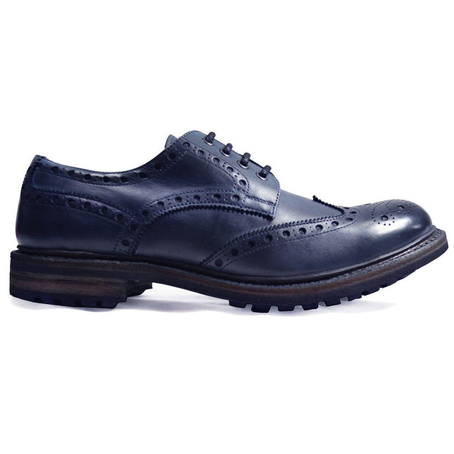 DOUGLAS Blue Heavy Cow Crust Leather Oxfords by Paul Malone Paul Malone Shoes - Paul Malone.com