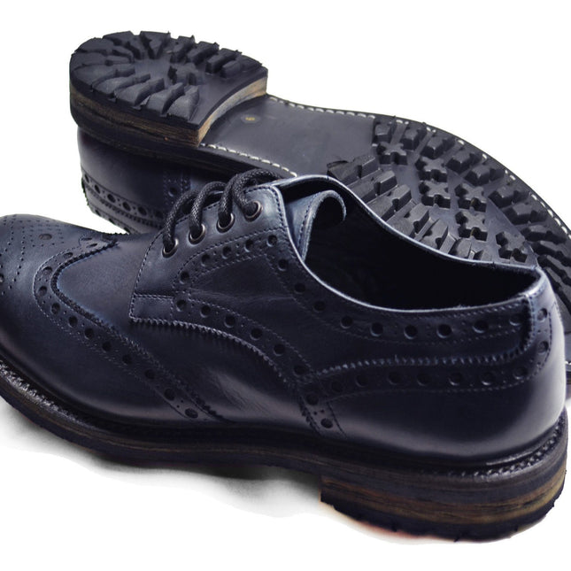 DOUGLAS Blue Heavy Cow Crust Leather Oxfords by Paul Malone Paul Malone Shoes - Paul Malone.com
