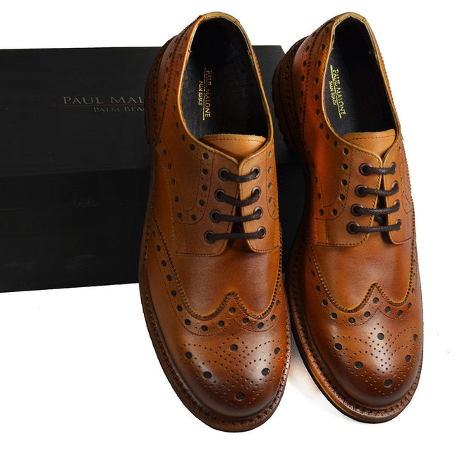 DOUGLAS Brown Cow Crust Leather Oxfords by Paul Malone Paul Malone Shoes - Paul Malone.com