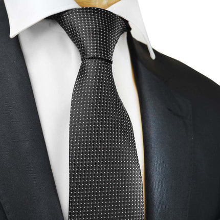 Classic Black Pindot Men's Necktie Paul Malone Ties - Paul Malone.com
