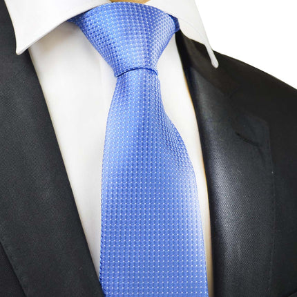 Classic Riviera Blue Pindot Men's Necktie Paul Malone Ties - Paul Malone.com