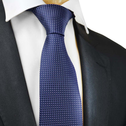 Classic Navy Blue Pindot Men's Necktie Paul Malone Ties - Paul Malone.com