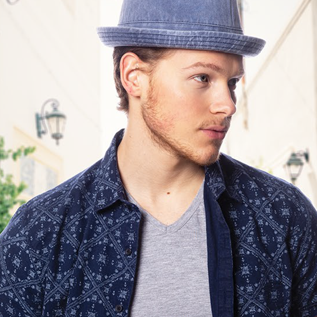 Denim Blue Washed Cotton Fedora by Epoch Hats Co. Epoch Hats - Paul Malone.com