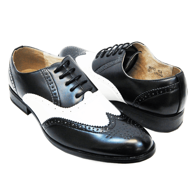 Black and White Spectators for Men Majestic Shoes - Paul Malone.com