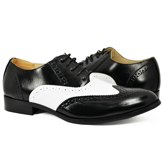 Black and White Spectators for Men Majestic Shoes - Paul Malone.com