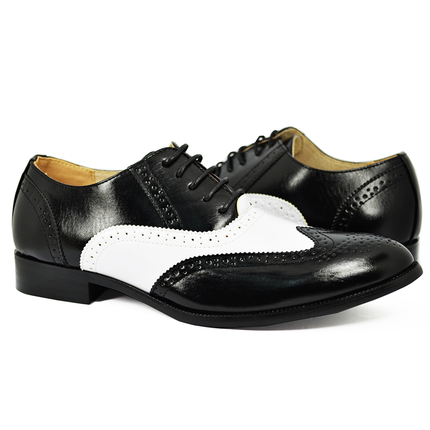 Black and White Spectators for Men Majestic Shoes - Paul Malone.com