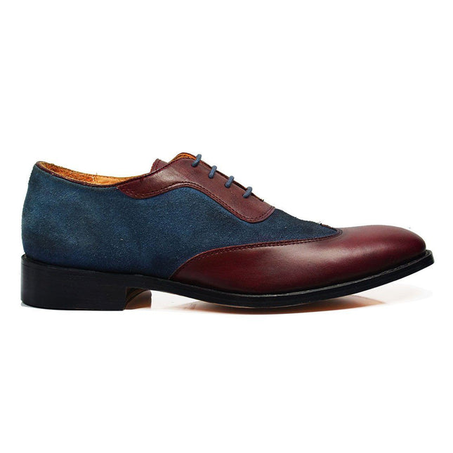 FLYNN Brown and Burgundy Leather Oxfords Paul Malone Shoes - Paul Malone.com
