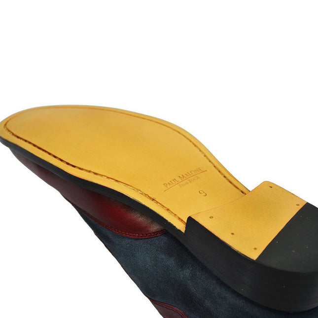 FLYNN Brown and Burgundy Leather Oxfords Paul Malone Shoes - Paul Malone.com