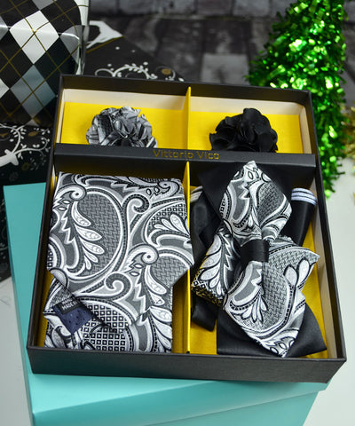 Black and White Paisley Gift Box Set Vittorio Vico Gift Box - Paul Malone.com