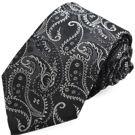 Black Fashionable Paisley Tie Paul Malone Ties - Paul Malone.com