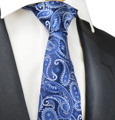 Blue Fashionable Paisley Tie Paul Malone Ties - Paul Malone.com