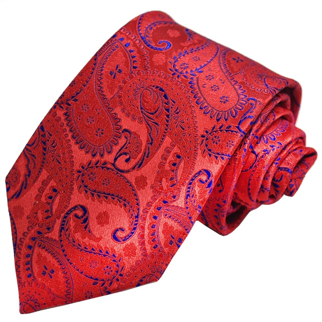 Tango Red Fashionable Paisley Tie Paul Malone Ties - Paul Malone.com