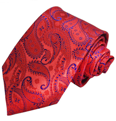 Tango Red Fashionable Paisley Tie Paul Malone Ties - Paul Malone.com