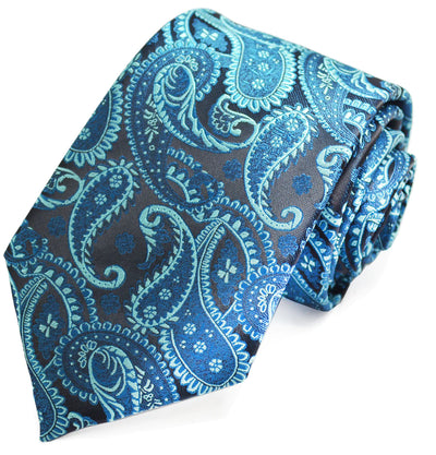 Turquoise Fashionable Paisley Tie Paul Malone Ties - Paul Malone.com