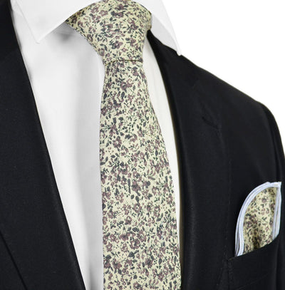Wisteria Flowered Cotton Tie Set by Paul Malone Paul Malone Ties - Paul Malone.com