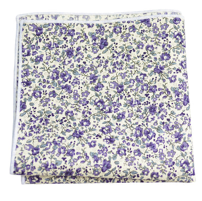 Mulled Grape Flowered Cotton Pocket Square by Paul Malone Paul Malone Pocket Square - Paul Malone.com