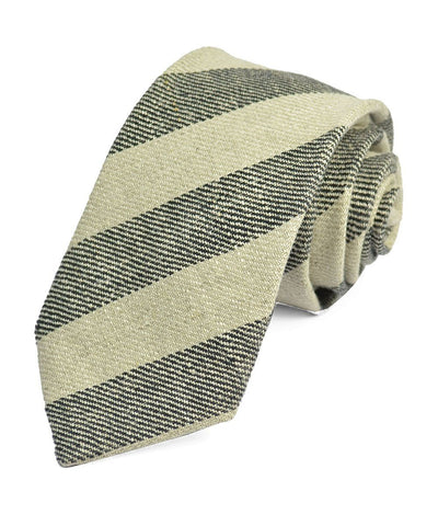 Grey Striped Linen Necktie Paul Malone Ties - Paul Malone.com