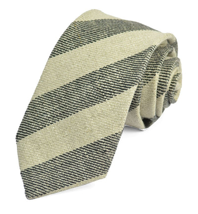 Grey Striped Linen Tie Set by Paul Malone Paul Malone Ties - Paul Malone.com