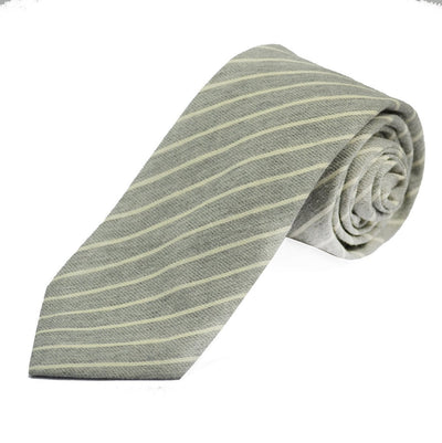 Grey Striped Linen Tie Set by Paul Malone Paul Malone Ties - Paul Malone.com