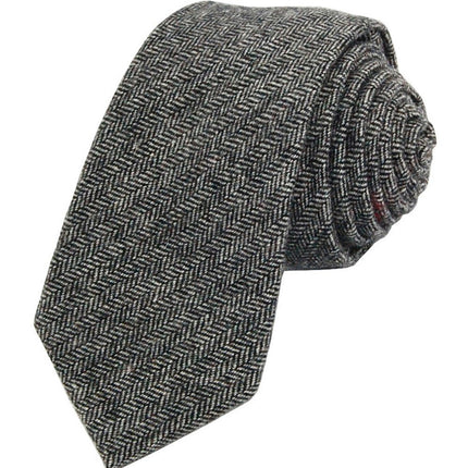 Steel Grey Patterned Wool Necktie Paul Malone Ties - Paul Malone.com
