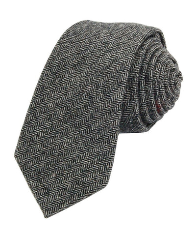 Steel Grey Patterned Wool Necktie Paul Malone Ties - Paul Malone.com