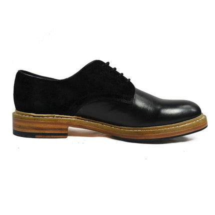 HARVARD Black Nappa and Suede Leather Darby Paul Malone Shoes - Paul Malone.com
