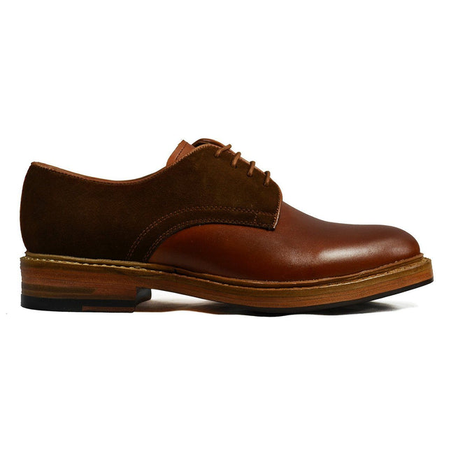 HARVARD Brown Derby in Nappa and Suede Leathers Paul Malone Shoes - Paul Malone.com
