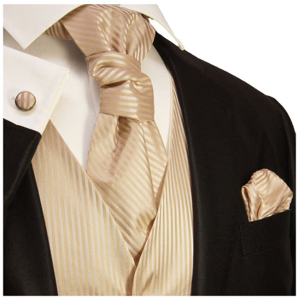 Espresso Striped Tuxedo Vest Set Paul Malone Vest - Paul Malone.com